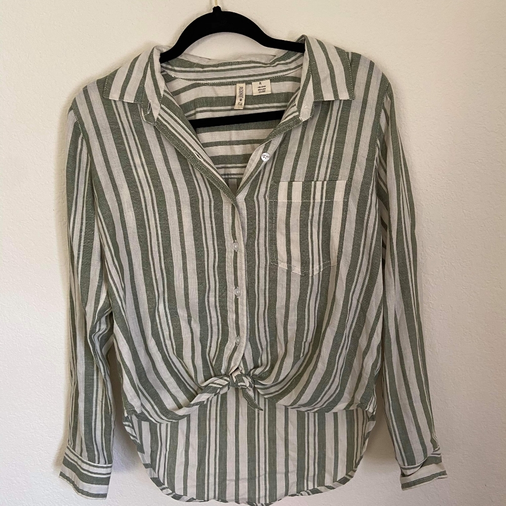 Green Striped Blouse